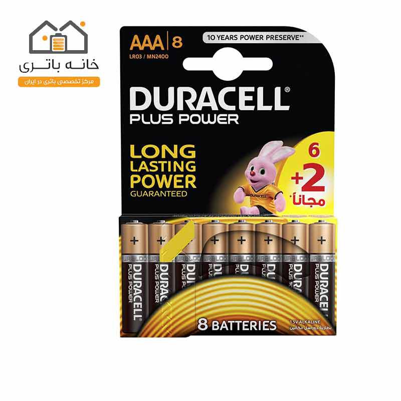 باتری نیم قلمی دوراسل مدل Plus Power بسته 6+2 عددی