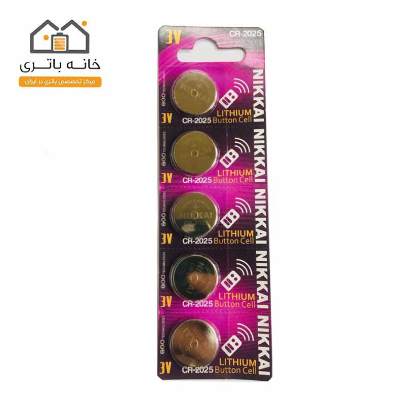 باتری سکه ای 3 ولت CR-2032 پنج عددی Nikkai