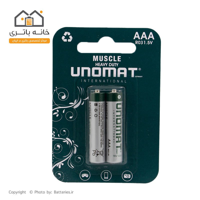 باتری نیم قلمی معمولی یونومات(AAA)