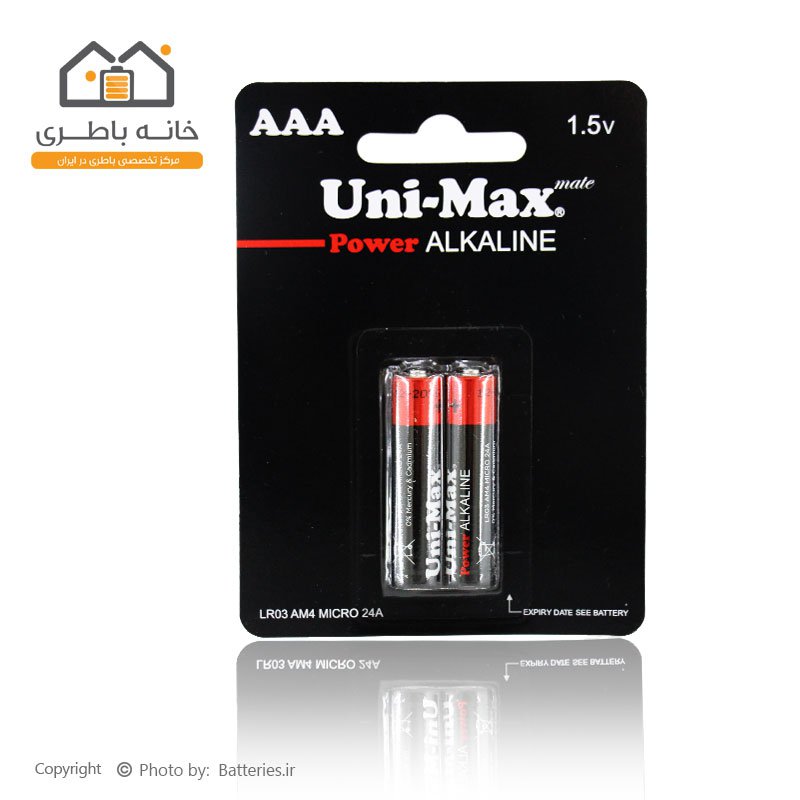 باتری نیم قلمی آلکالاین یونی مکس Unimax