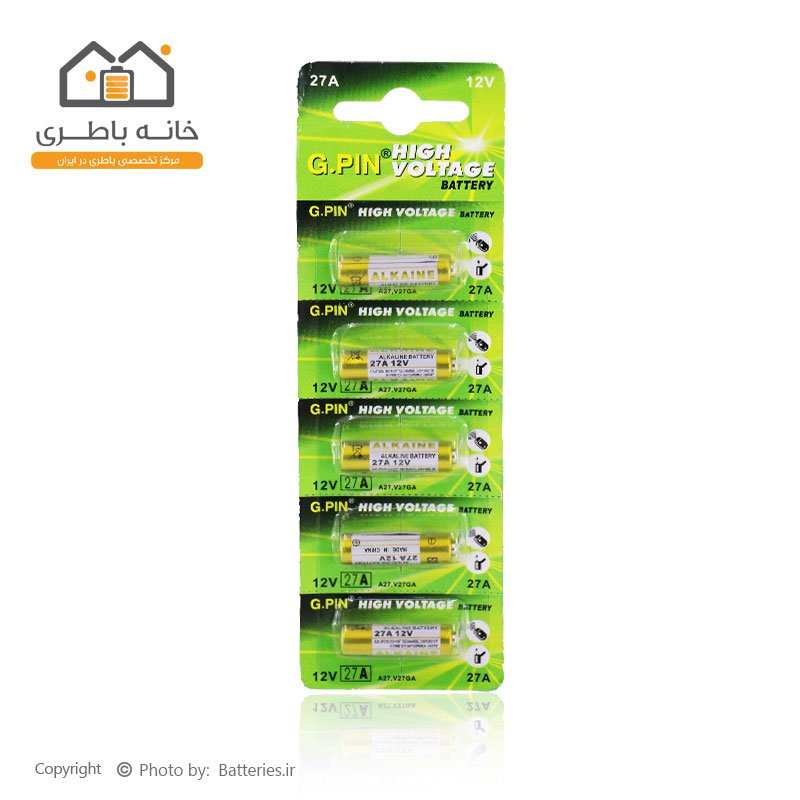 باتری آلکالاین 12 ولت سایز A27 جی پین 5 عددی GPIN