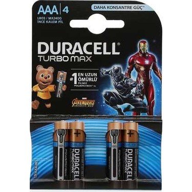 باتری نیم قلمی 4 عددی توربو مکس دوراسل duracell