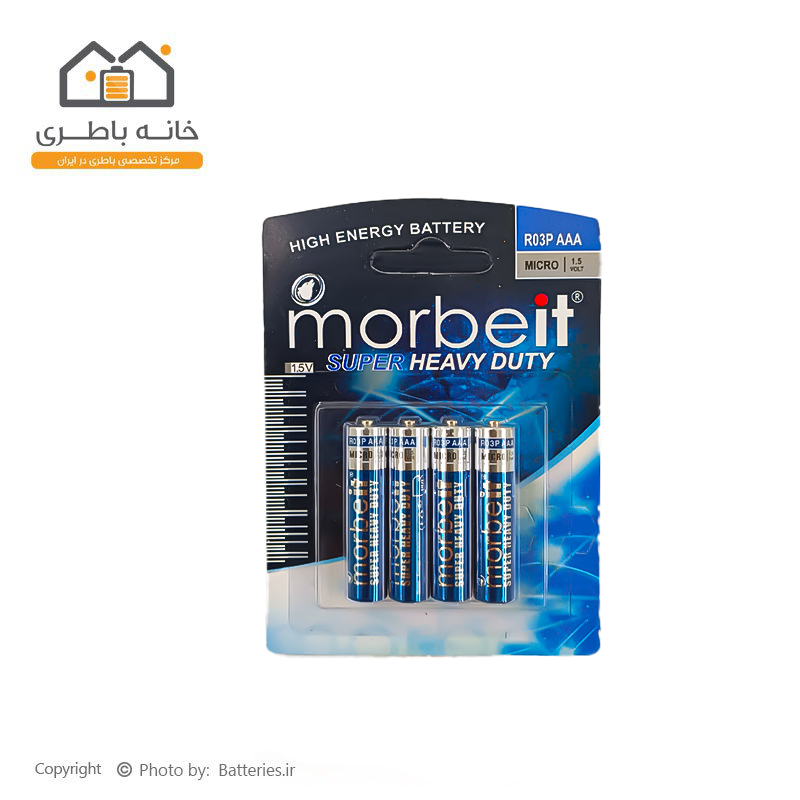 باطری نیم قلمی Super Heavy Duty موربیت Morbeit مدل R03P AAA