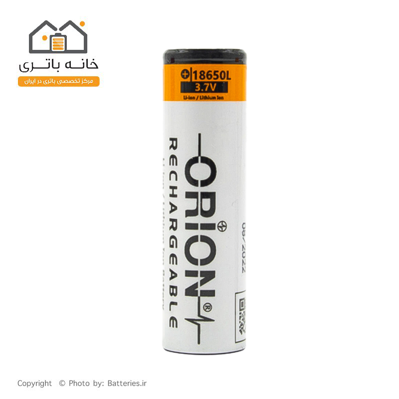 باتری لیتیوم 18650 شارژی 3.7 ولت 2200 میلی آمپر 5c اوریون orion سرتخت