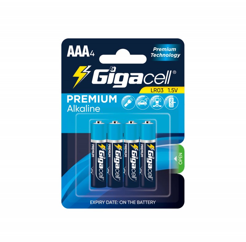 باتری نیم قلمی پریمیم آلکالاین 4عددی گیگاسل Gigacell