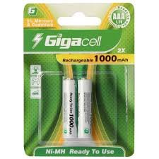باتری نیم قلمی شارژی 1000 میلی آمپر گیگاسل Gigacell