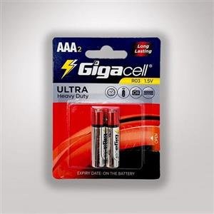 باتری نیم قلمی معمولی 2 عددی اولترا کارتی گیگاسل Gigacell