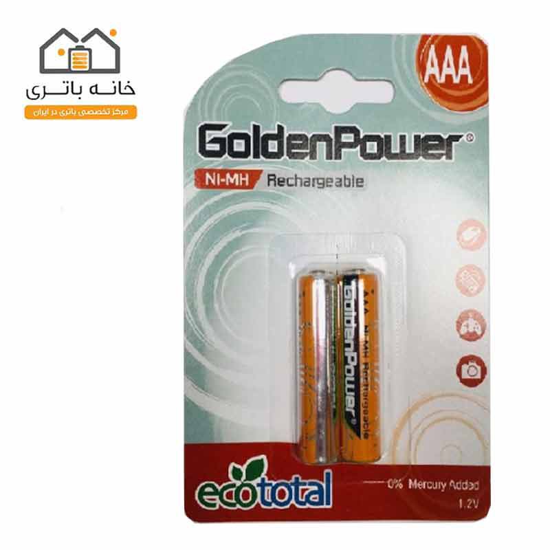 باتری نیم قلمی شارژی 900 میلی آمپر ساعت گلدن پاور