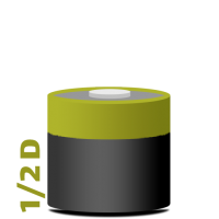 1/2D battery