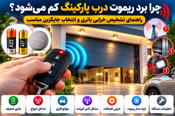 چرا برد ریموت درب پارکینگ کم می‌شود؟ عیب‌یابی تخصصی و راهنمای انتخاب باتری مناسب