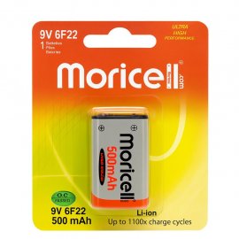 باتری 9 ولت کتابی لیتیوم 500 میلی موریسل moricell