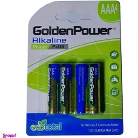 باتری نیم قلمی  آلکالاین 4 عددی گلدن پاور Golden power