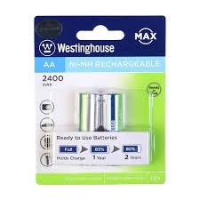باتری قلمی شارژی 2400 میلی آمپر 2 عددی وستینگ هاوس Westinghouse
